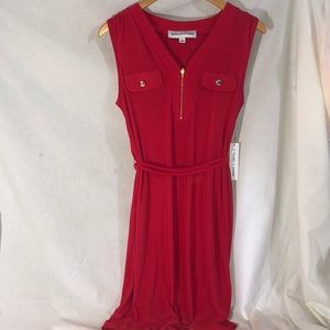 Red Petite Zipper Dress